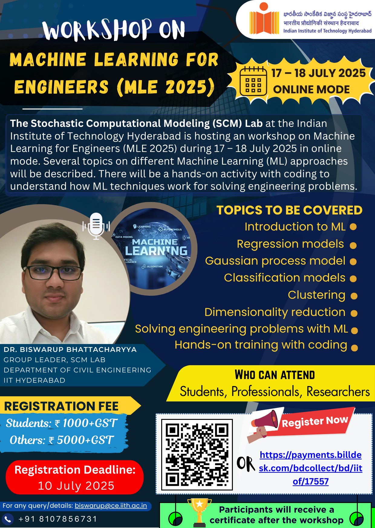 Workshop on Machine Learning for Engineers (MLE 2025) 